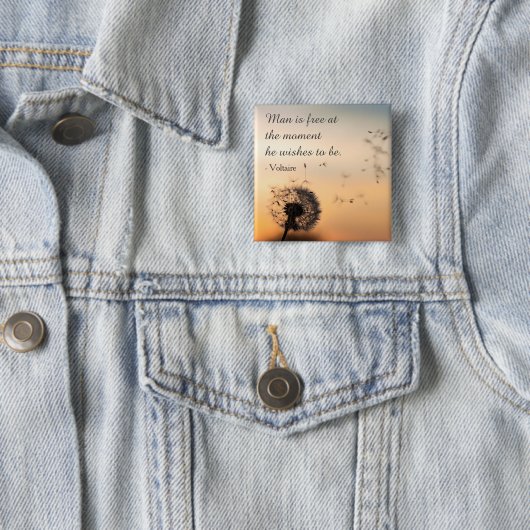 Man is Free Voltaire Quote Button (Beispiel)