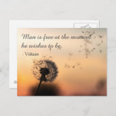 Man is Free Voltaire Quote Postkarte (Vorne/Hinten)