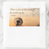 Man is Free Voltaire Quote Rechteckiger Aufkleber (Tasche)