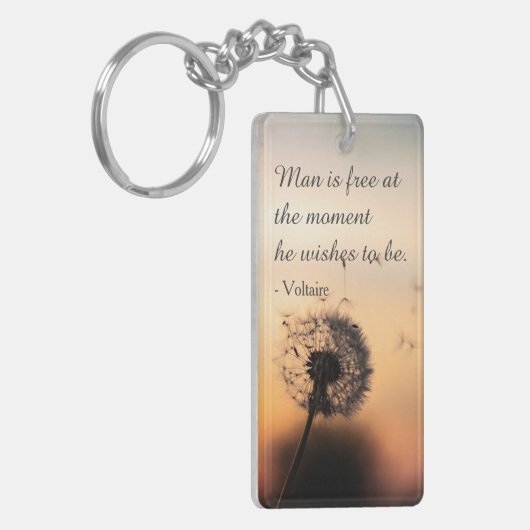 Man is Free Voltaire Quote Schlüsselanhänger (Vorderseite links)