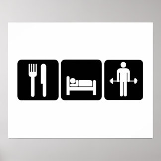 Man isst schlafende Liftgewichte Poster