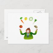 Man Juggling Vegetables Postkarte (Vorne/Hinten)