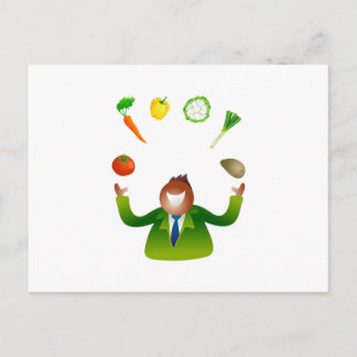 Man Juggling Vegetables Postkarte