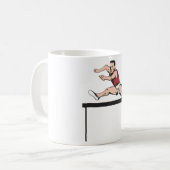 Man Jumping Hurdles Athletics Coffee Mug Kaffeetasse (Vorderseite Links)