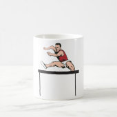 Man Jumping Hurdles Athletics Coffee Mug Kaffeetasse (Mittel)