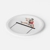 Man Jumping Hurdles Athletics Paper Teller (Schrägansicht)