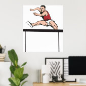 Man Jumping Hurdles Poster (Heimbüro)