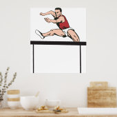 Man Jumping Hurdles Poster (Küche)