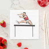 Man Jumping Hurdles Serviette