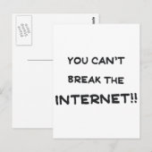 Man kann das Internet nicht kaputt machen Postkarte (Vorne/Hinten)