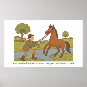 Man kann ein Pferd zum Wasser führen Poster
