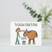 Man kann ein Pferd zum Wasser führen Postkarte (Stehend Vorderseite)