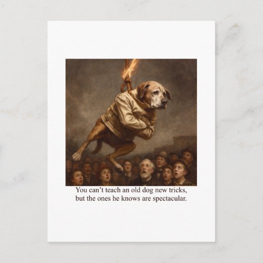 Man kann einem alten Hund keine neuen Tricks beibr Postkarte (Vorderseite)
