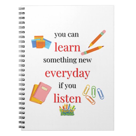 Man kann etwas Neues lernen, wenn man zuhört Notizblock (Vorderseite)