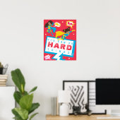 Man kann harte Dinge tun Mädchen Superheld motivie Poster (Heimbüro)