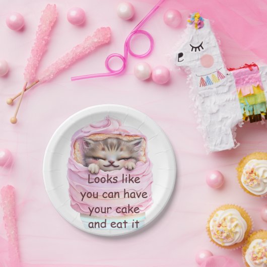 Man kann Kuchen und essen Pappteller (Party)