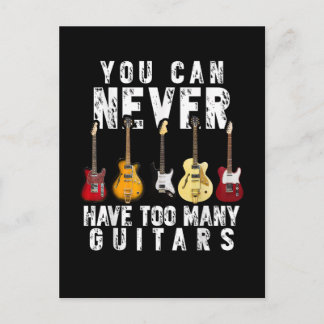 Man kann nie zu viele Gitarren haben Musik Lustig Einladungspostkarte