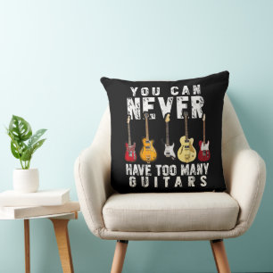 Man kann nie zu viele Gitarren haben Musik Lustig Kissen