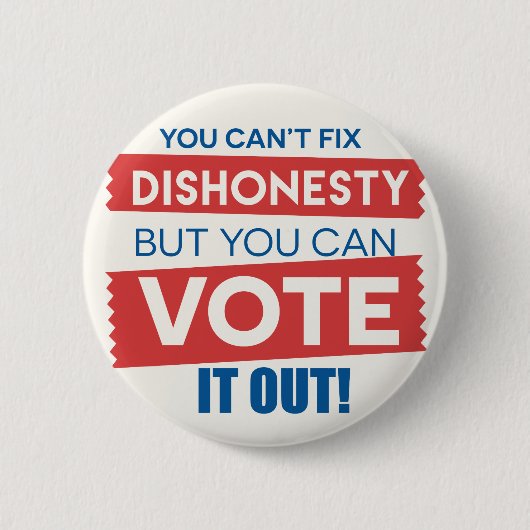 Man kann Unredlichkeit nicht beheben, aber man kan Button (Vorderseite)