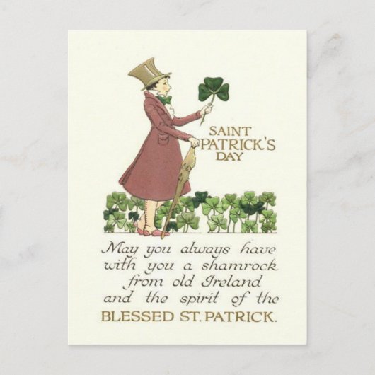 Man Kleeblatt Shillelagh Postkarte (Vorderseite)