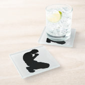 MAN KNELT IN PRAYER GLASUNTERSETZER (Schrägansicht)