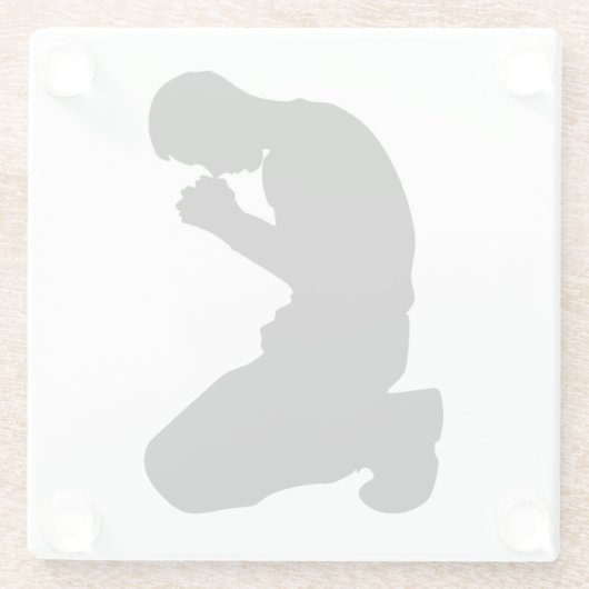 MAN KNELT IN PRAYER GLASUNTERSETZER (Rückseite)