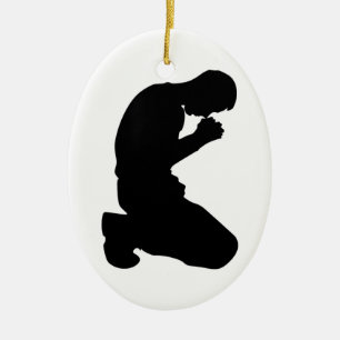 MAN KNELT IN PRAYER KERAMIK ORNAMENT