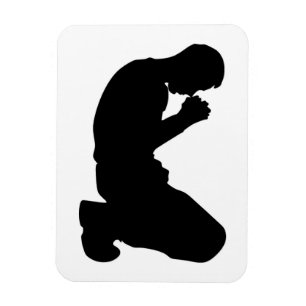 MAN KNELT IN PRAYER MAGNET