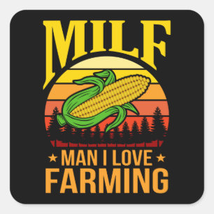 Man Liebe Mais am Cob Day Funny Mais Pun Quadratischer Aufkleber