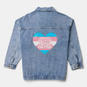 Man liebt You Materie (Herz der Trans-Flagge) Jeansjacke (Rückseite)