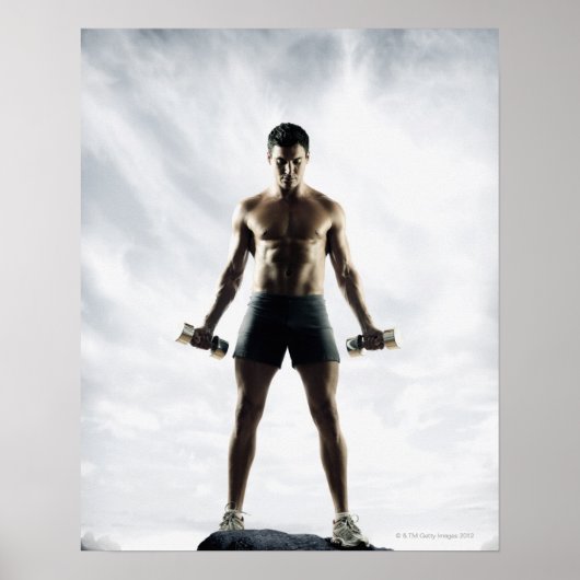 Man lifting weights 3 poster (Vorne)