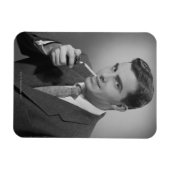 Man Lighting Cigarette Magnet (Horizontal)
