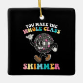 Man macht die ganze Klasse zu einem Groovy Retro Keramikornament (Vorderseite)