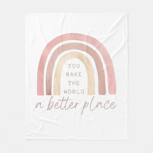 Man macht die Welt besser zum Fleece-Decken Fleecedecke (Vorderseite)