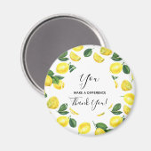 Man macht ein anderes gelbes Zitronenmuster Magnet (Vorderseite/Rückseite)