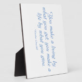 Man macht ein Leben nach dem, was man gibt Fotoplatte (Seite)