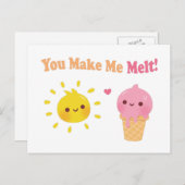 Man macht mich zum Melt, zur Sonne und zum Eiscrem Postkarte (Vorne/Hinten)