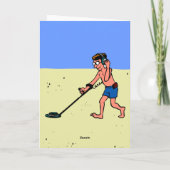 Man Metal Detection Beach Karte (Rückseite)