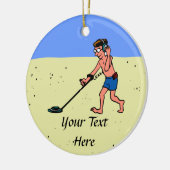 Man Metal Detection Beach Keramik Ornament (Links)