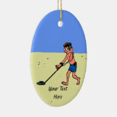 Man Metal Detection Beach Keramikornament (Rechts)