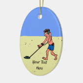 Man Metal Detection Beach Keramikornament (Links)