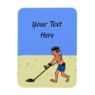 Man Metal Detection Beach Magnet