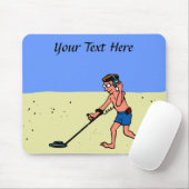 Man Metal Detection Beach Mousepad (Mit Mouse)
