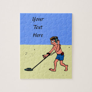 Man Metal Detection Beach Puzzle