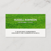 Man Mowing Lawn | Grasschnitt Visitenkarte (Rückseite)
