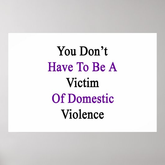 Man muss kein Opfer häuslicher Gewalt sein Poster (Vorne)