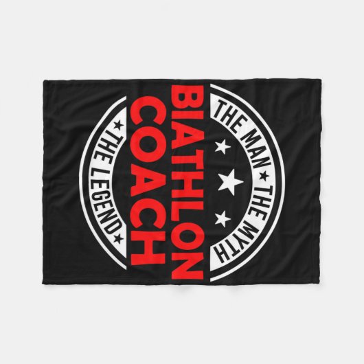 Man Myth Biathlon Coach Legend Funny Biathlon Coac Fleecedecke (Vorderseite (Horizontal))