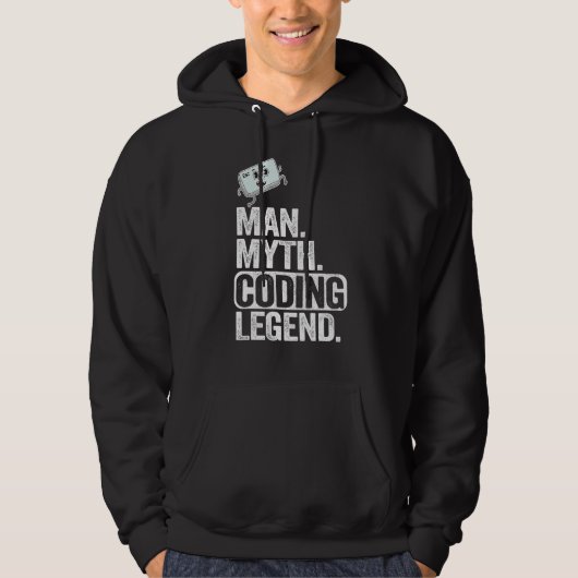 Man Myth Coding Legend Coder Vater Geek Computer P Hoodie (Vorderseite)