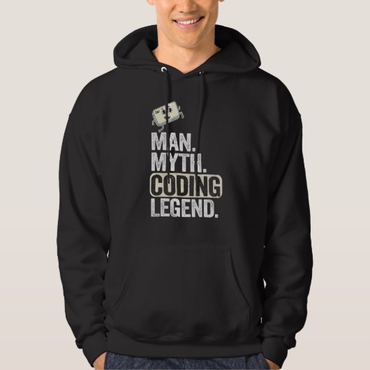 Man Myth Coding Legend Coder Vater Geek Computer P Hoodie (Vorderseite)