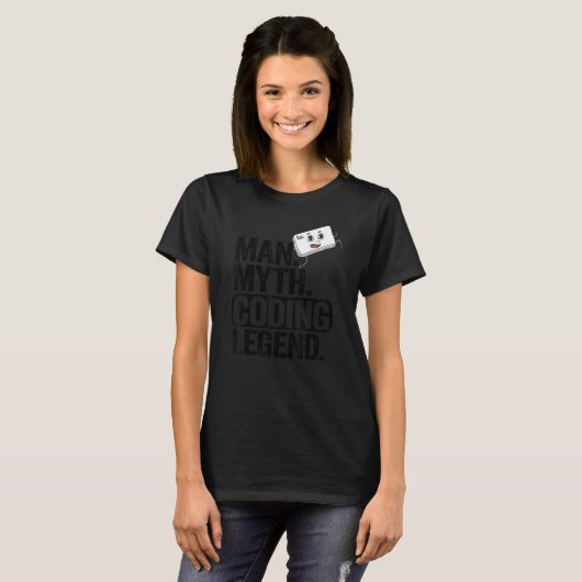 Man Myth Coding Legend Coder Vater Geek Computer P T-Shirt (Vorne ganz)